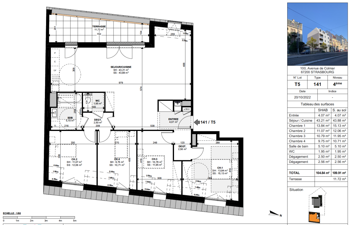 appartement 5 pièces en vente sur STRASBOURG (67100)