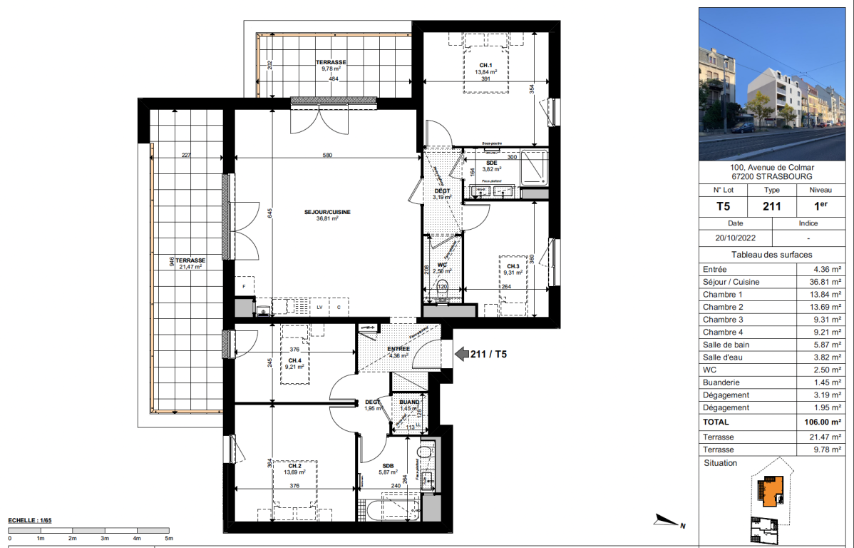 appartement 5 pièces en vente sur STRASBOURG (67100)